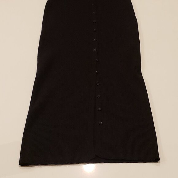 Edikted Jazlyn Long Sleeve Black Ribbed Sweater Dress Size Large - Picture 10 of 15